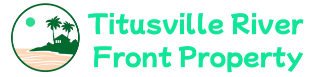 Titusville River Front Property logo with trees and river scene