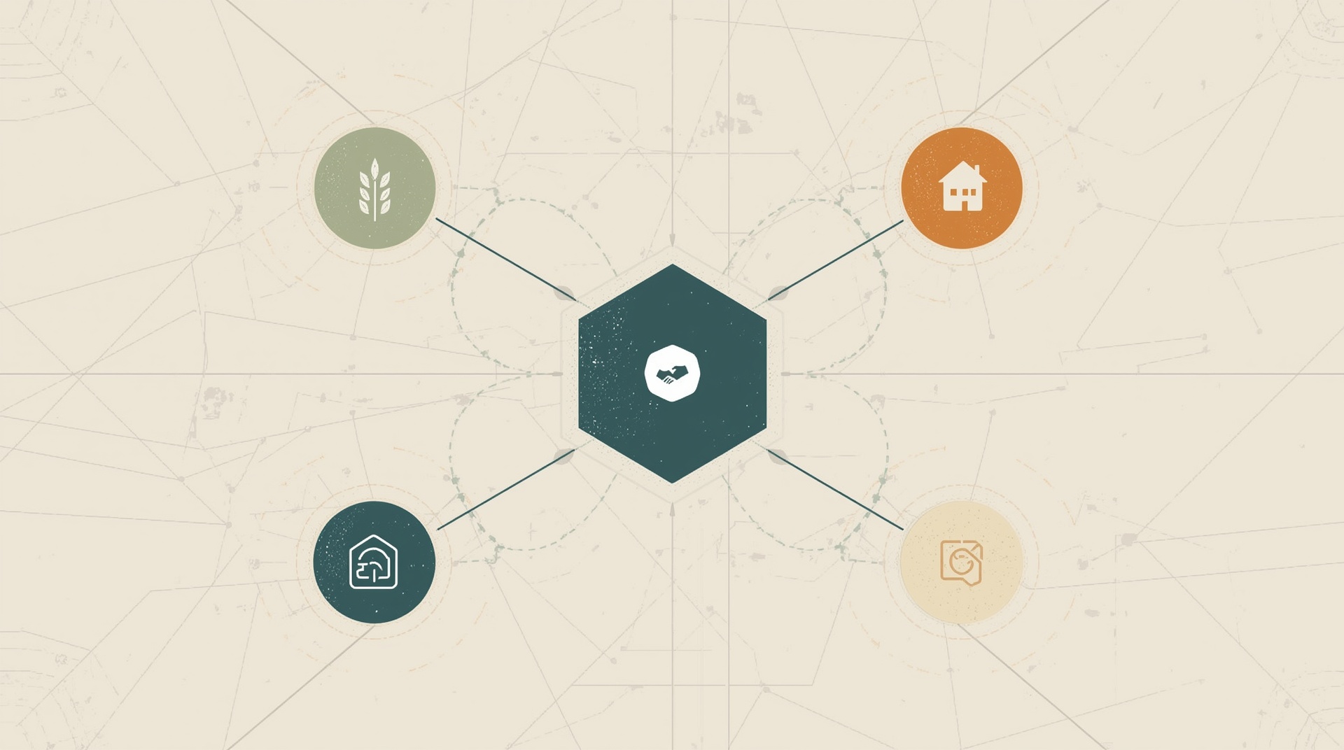 Infographic showing network of land loan lender sources connected to central hub