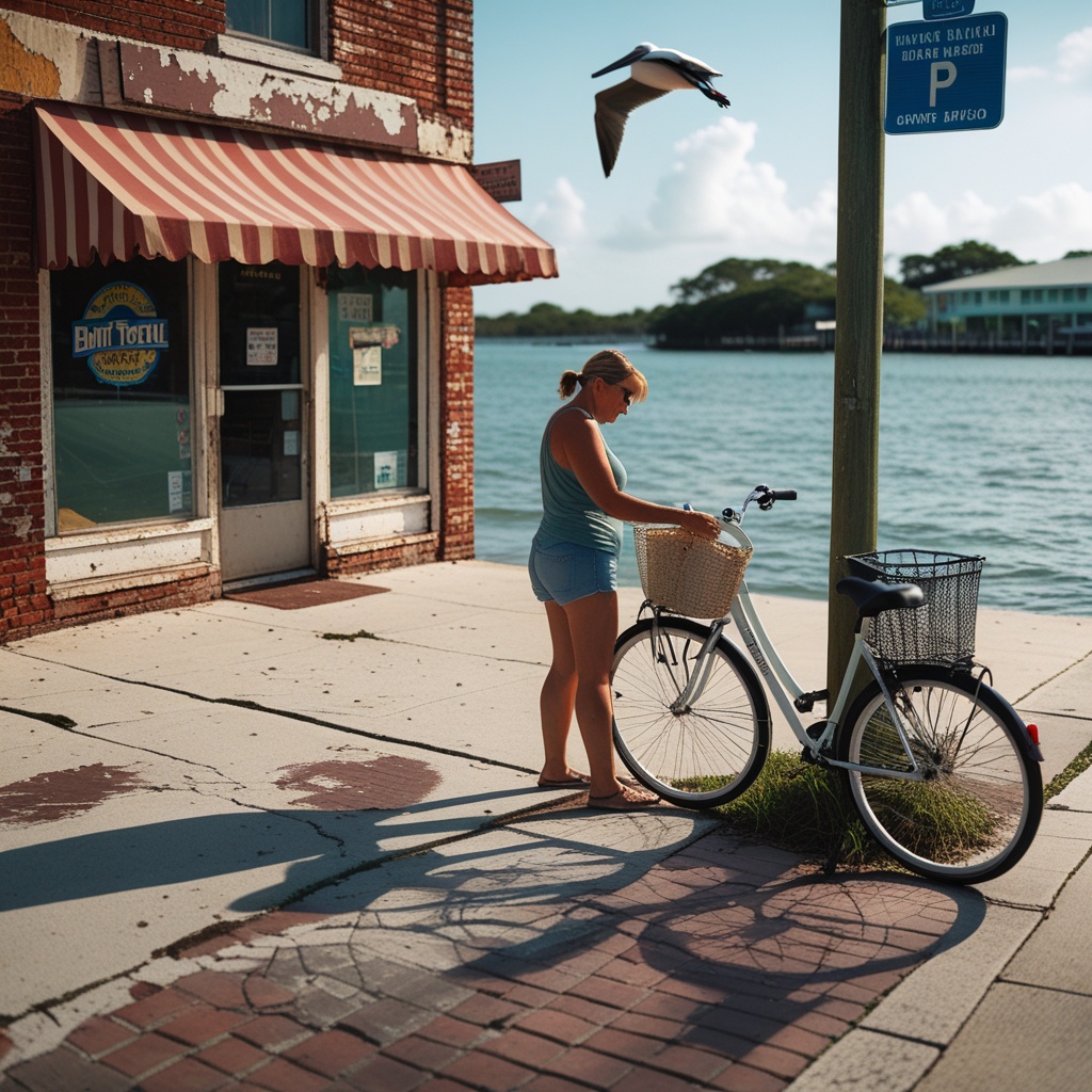 A downtown Titusville street scene showing the small-town riverfront character near the Indian River Lagoon..