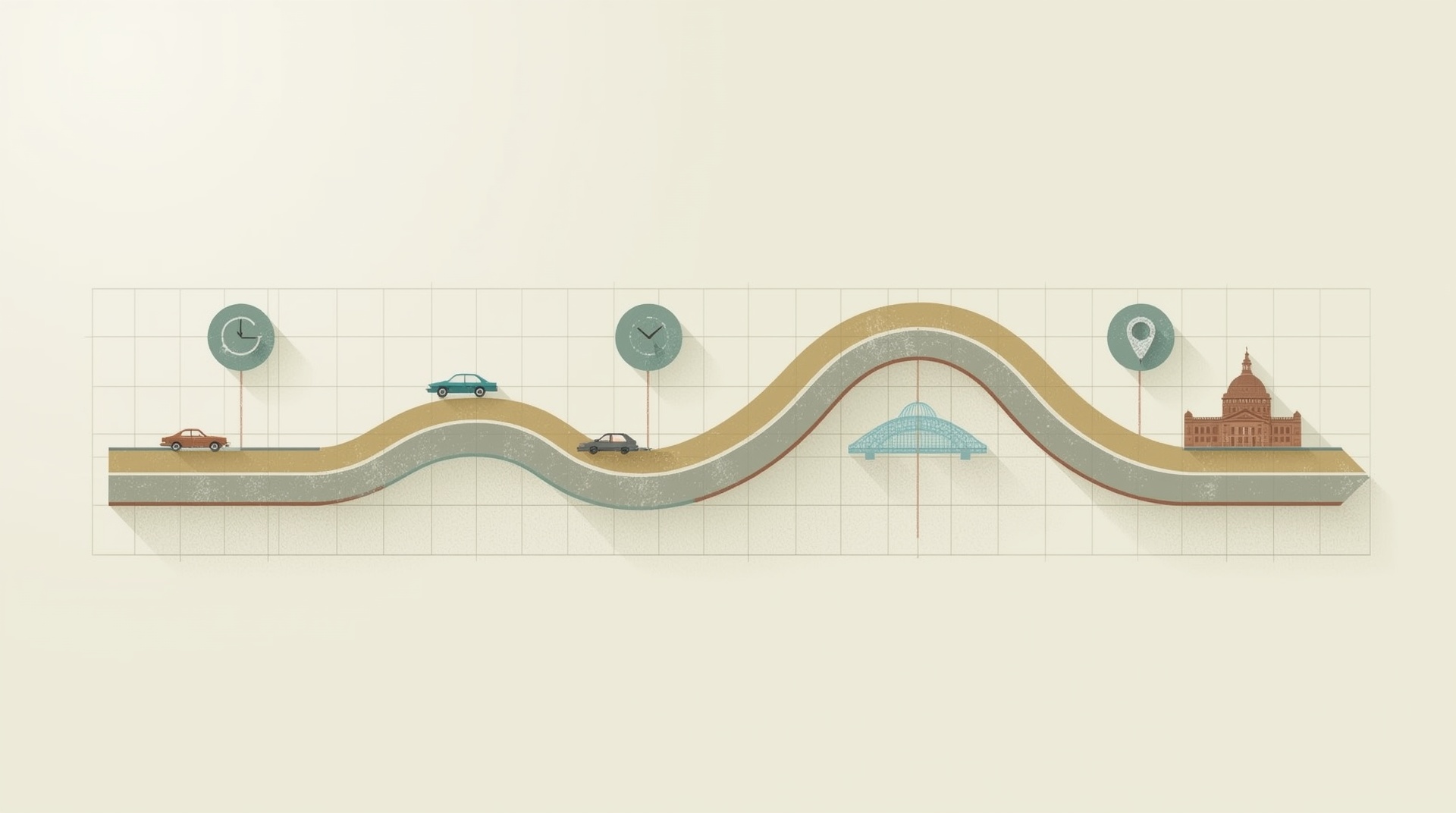 Infographic comparing three driving routes between Titusville and Orlando Florida